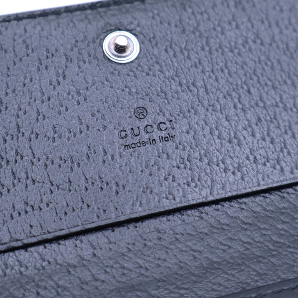 GUCCI(グッチ) インターロッキングG カードケース 名刺入れ ブラック シルバー金具 レザー 739425