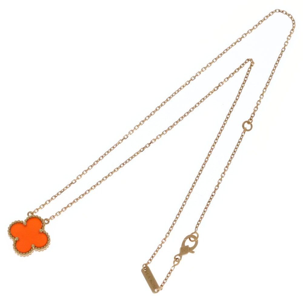 Van Cleef & Arpels(ヴァンクリーフアンドアーペル) ヴィンテージアルハンブラ カーネリアンネックレス イエローゴールド K18YG VCARD38500 ジュエリー
