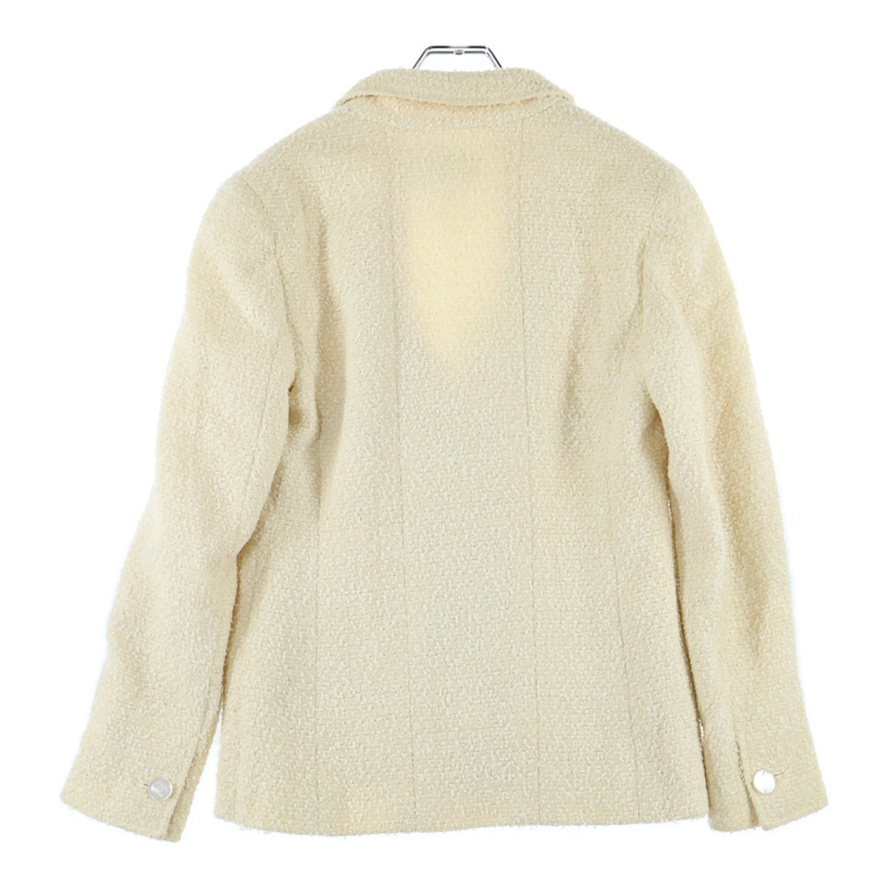 CHANEL(シャネル) 98C クルーズコレクション ココマーク シェルボタン ウールツイード 2B テーラードジャケット アイボリー レディース P09942V06208