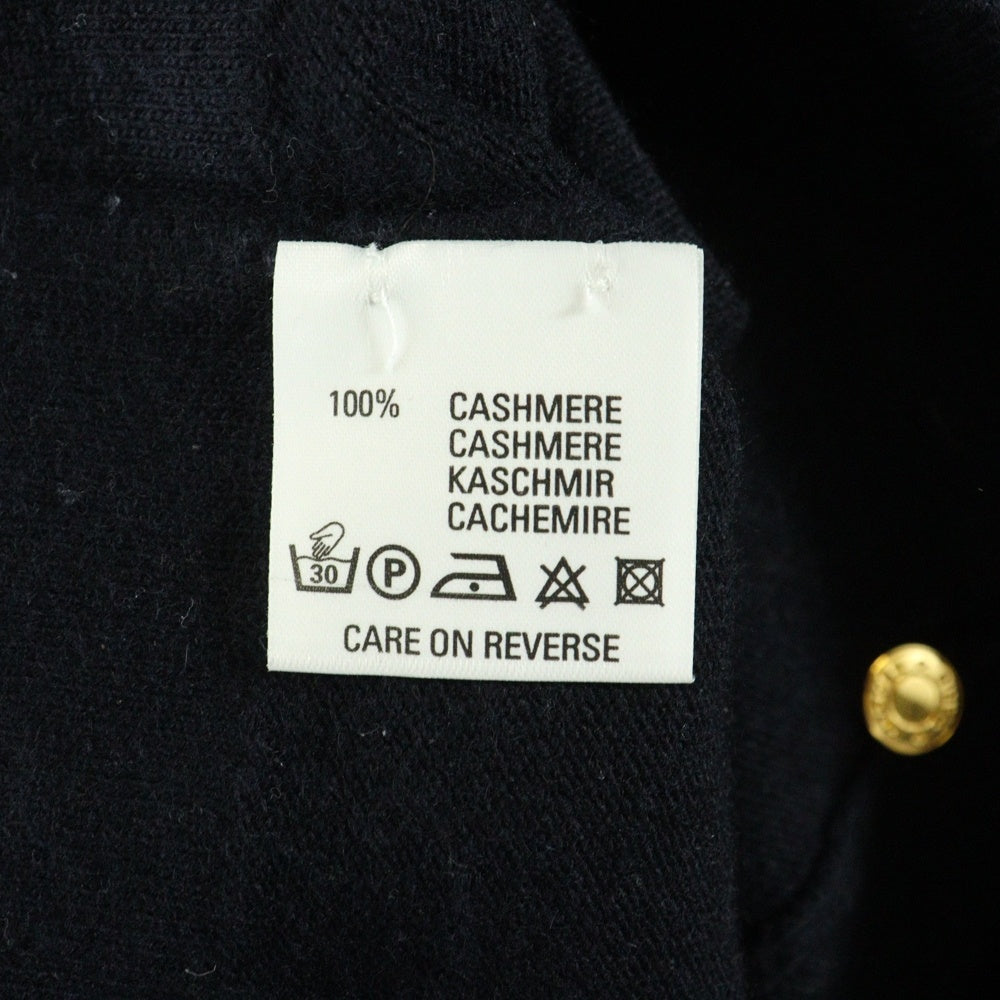 HERMES(エルメス) セリエボタン カシミヤニット クルーネック 長袖 カーディガン ネイビー レディース