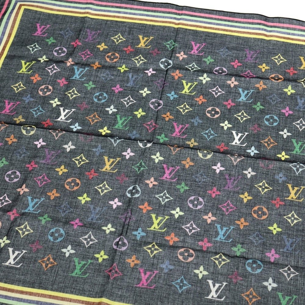 LOUIS VUITTON(ルイヴィトン) モノグラム マルチカラー ミニ スカーフ ハンカチ ブラック M71912