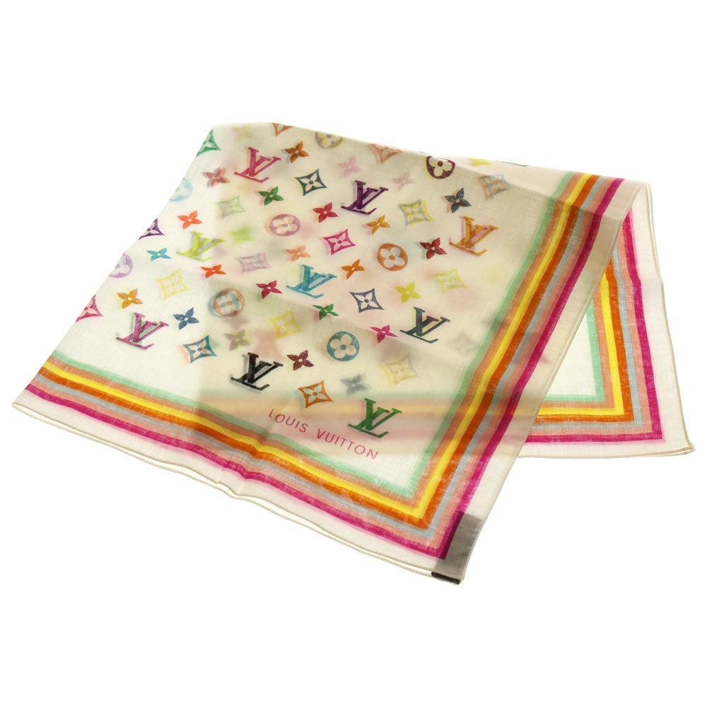 LOUIS VUITTON(ルイヴィトン) モノグラム マルチカラー ミニ スカーフ ハンカチ ホワイト M71913