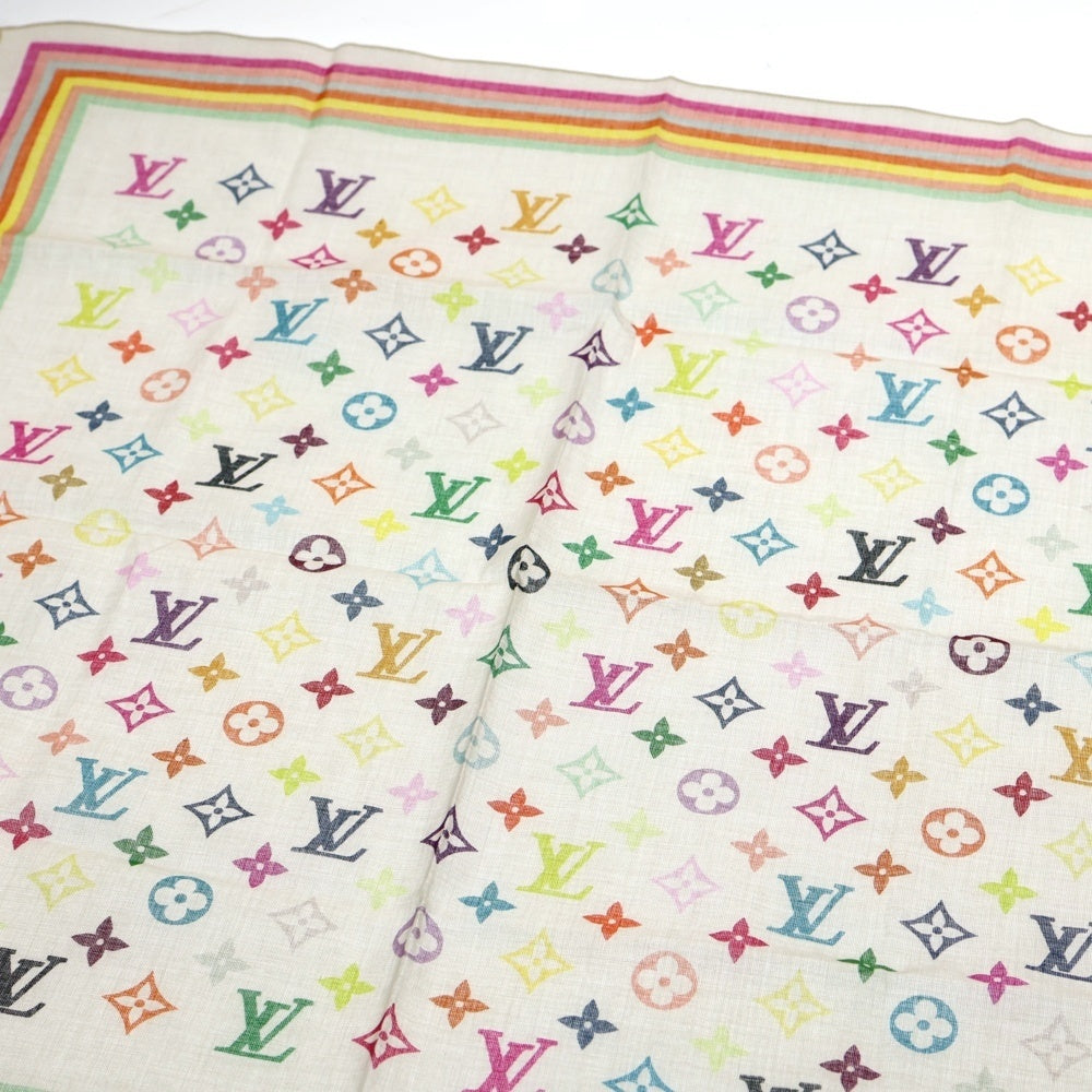 LOUIS VUITTON(ルイヴィトン) モノグラム マルチカラー ミニ スカーフ ハンカチ ホワイト M71913