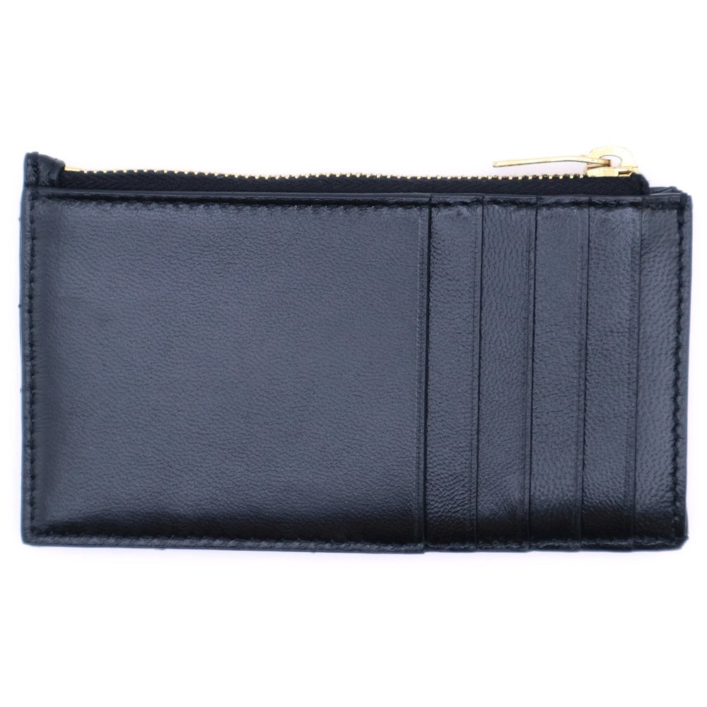 SAINT LAURENT PARIS(サンローランパリ) ロゴ キルティング フラグメントケース カードケース 小物入れ ブラック レザー ゴールド金具