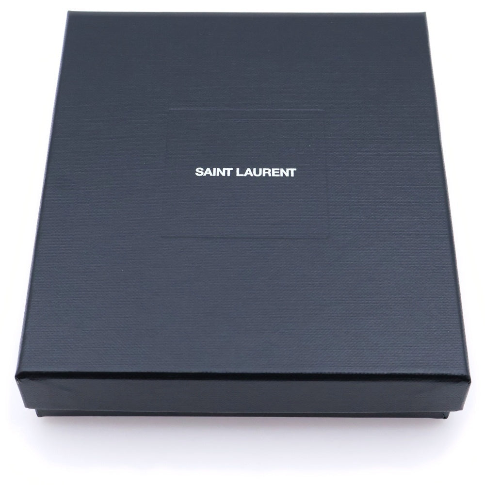 SAINT LAURENT PARIS(サンローランパリ) ロゴ キルティング フラグメントケース カードケース 小物入れ ブラック レザー ゴールド金具