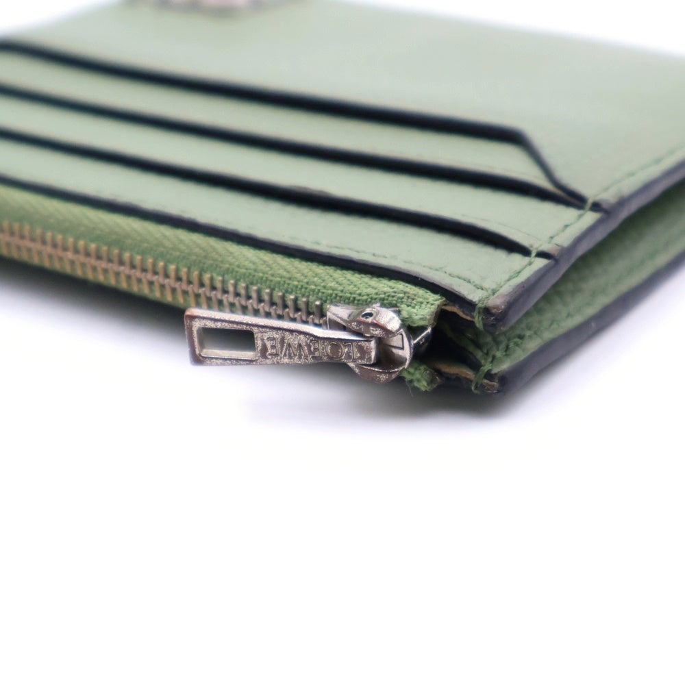 LOEWE(ロエベ) フラグメントケース アナグラム カードケース 名刺入れ レザー ライトグリーン シルバー金具