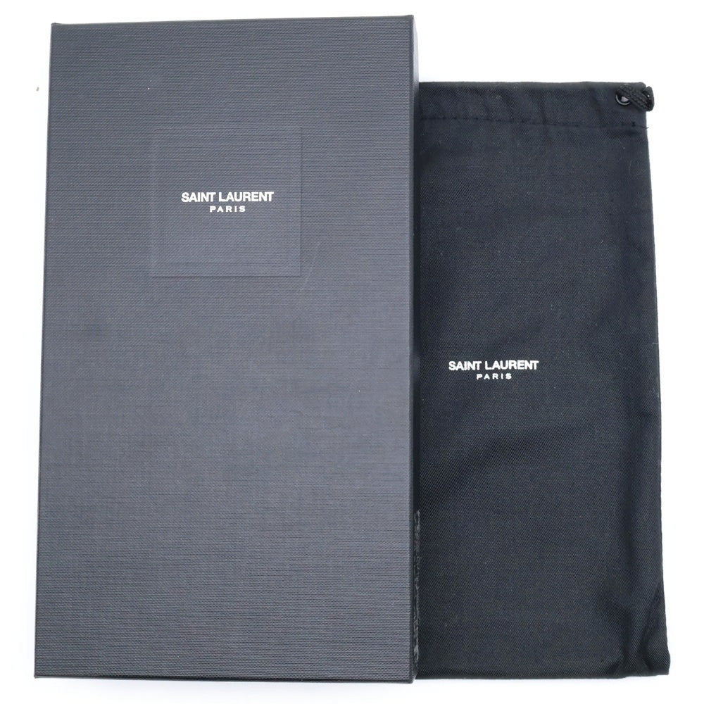 SAINT LAURENT PARIS(サンローランパリ) スタッズ ロングウォレット 長財布 カードケース レザー ブラック シルバー金具