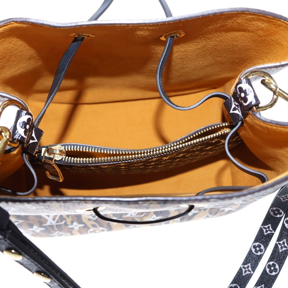 LOUIS VUITTON(ルイヴィトン) モノグラムジャングル ネオノエ ハンドバッグ ショルダーバッグ ブラウン×ブラック ゴールド金具 PVC M44717
