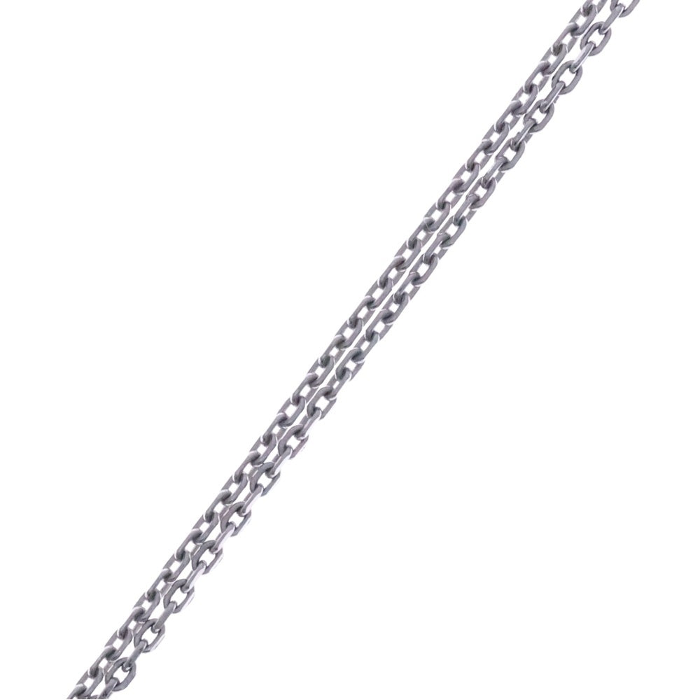 HERMES(エルメス) ミニ ポップ H アッシュ ロゴ ペンダント チェーン ネックレス ホワイト/シルバー