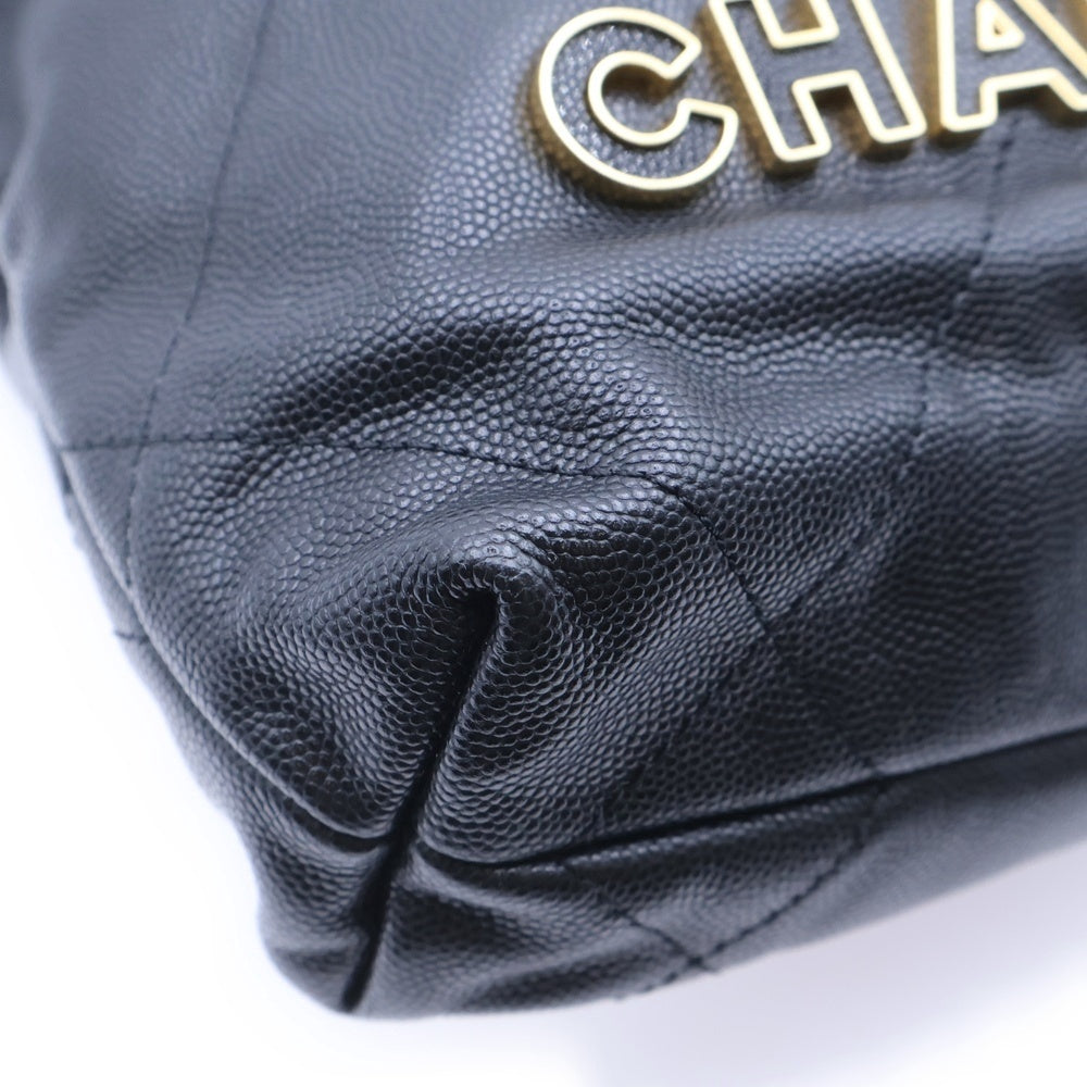 CHANEL(シャネル) シャネル22 ミニ チェーンショルダーバッグ ブラック キャビアスキン ゴールド金具 AS3980