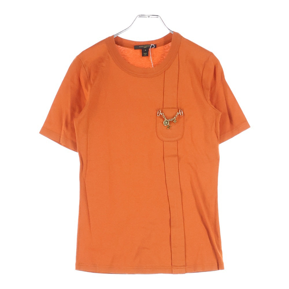 LOUIS VUITTON(ルイヴィトン) 09AW モノグラム チャーム ポケット クルーネック 半袖Tシャツ カットソー オレンジ レディース RW092W WPTS05 JB1