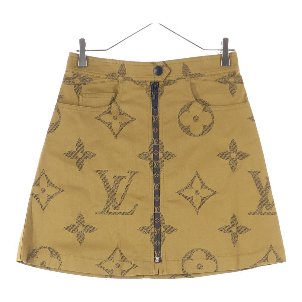 LOUIS VUITTON(ルイヴィトン) 19SS モノグラムジャイアント リバース 総柄 ジップデザイン ミニ スカート ブラウン レディース RW191B NYC FGJU77