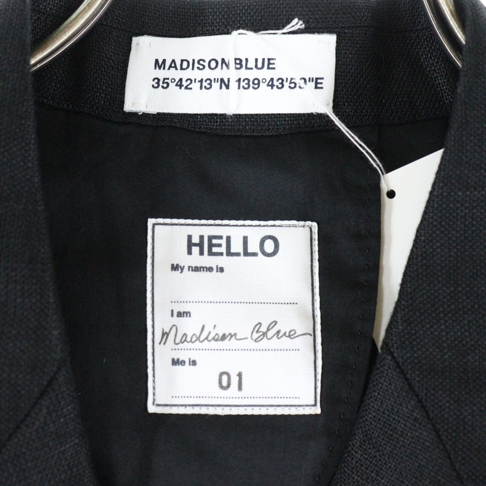 MADISONBLUE(マディソンブルー) セットアップスーツ パールボタン リネン ダブルブレスト ピークドラペル テーラードジャケット センタープレス スラックスパンツ レディース 45132-61-950