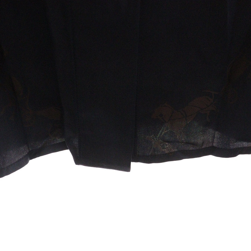 HERMES(エルメス) Hロゴ 馬車柄 セリエボタン ジャガード プリーツカラー 比翼 ロングスリーブ 長袖 シャツ ブラウス ネイビー/ブラウン レディース