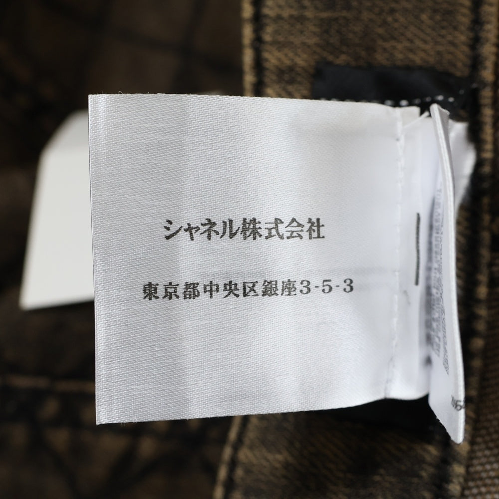 CHANEL(シャネル) ココマーク ターンロック マトラッセ テーパード デニムパンツ ジーンズ ブラウン レディース P38985V28387