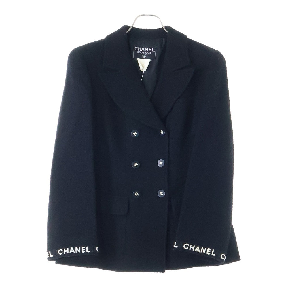 CHANEL(シャネル) 95AW ココマークボタン ロゴジャガード ウールツイード セットアップ ダブルブレスト テーラードジャケット タイト ミディアムスカート レディース P05924V04386