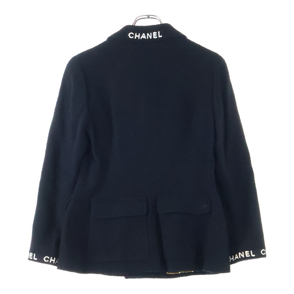 CHANEL(シャネル) 95AW ココマークボタン ロゴジャガード ウールツイード セットアップ ダブルブレスト テーラードジャケット タイト ミディアムスカート レディース P05924V04386