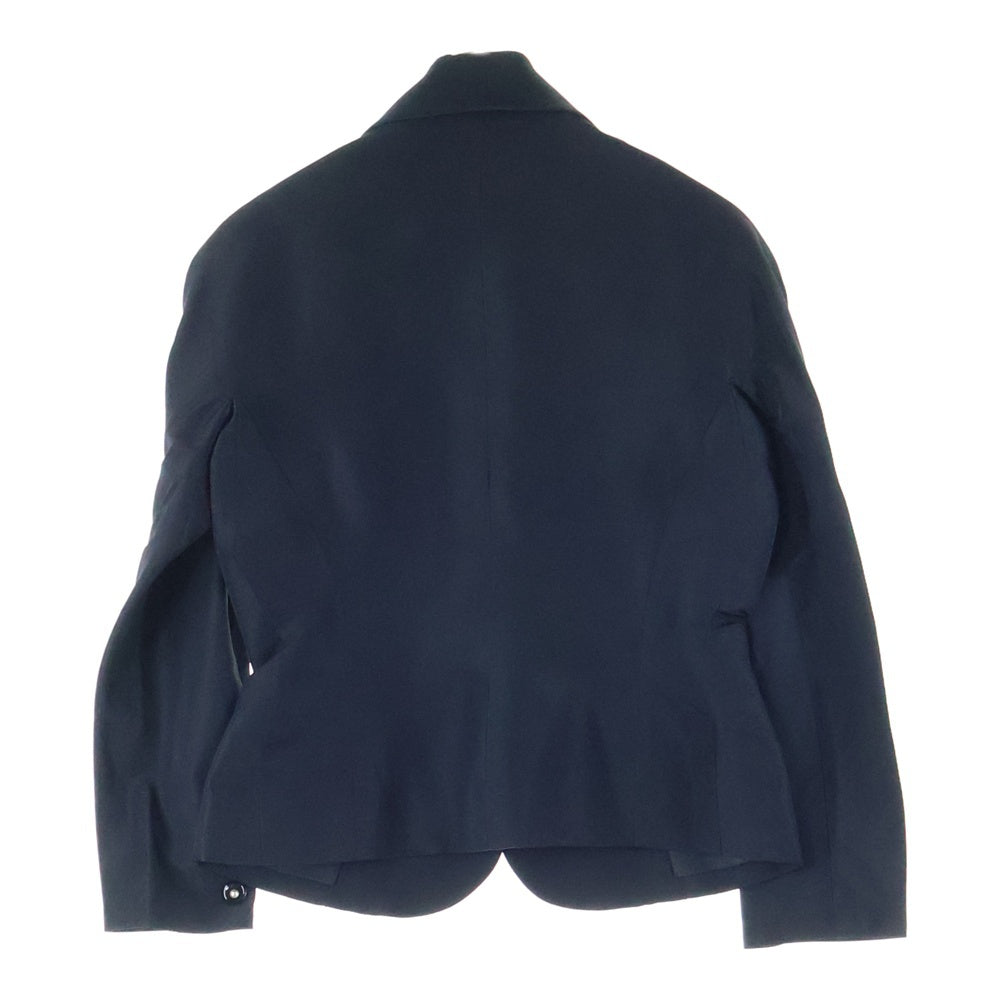 CHANEL(シャネル) 90S VINTAGE ヴィンテージ パール装飾 シルク 2B スナップボタン ショールカラー テーラードジャケット ブラック レディース