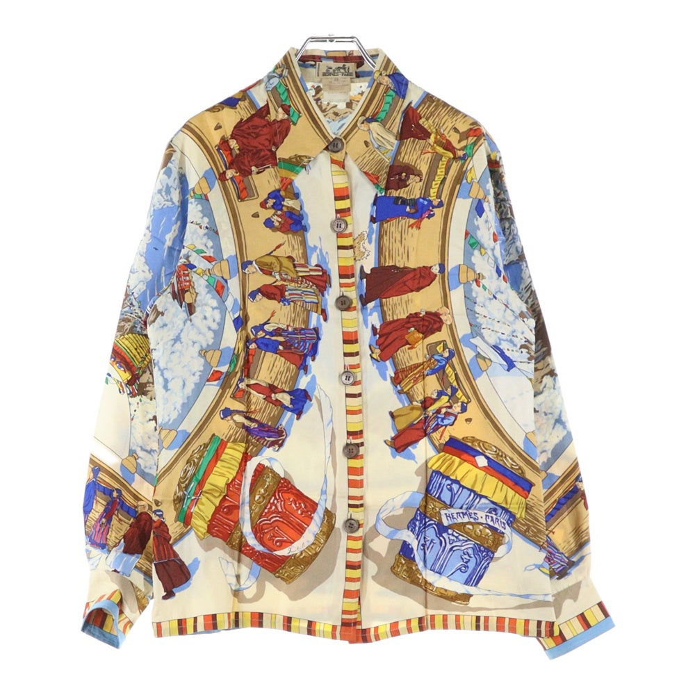 HERMES(エルメス) PRIERES AU VENT 風の中の祈り シルクスカーフ 総柄