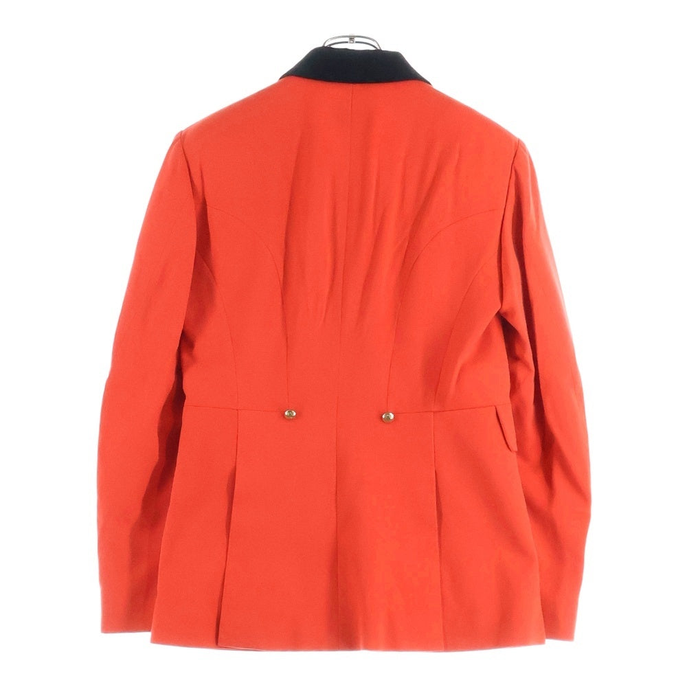 HERMES(エルメス) セリエボタン ベロア切り替え ウール テーラード ジョッキージャケット レッド/ブラック レディース