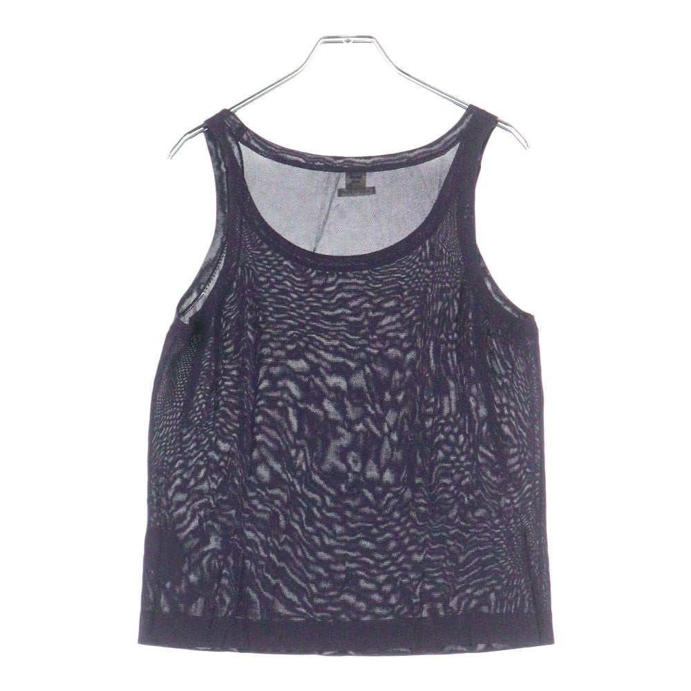 HERMES(エルメス) ビスコース レーヨンニット ノースリーブ タンクトップ カットソー トップス パープル レディース