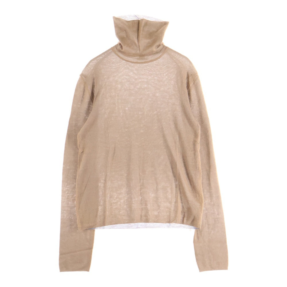 限定値下げ！エルメス　ニット　トップス HERMES(エルメス) タートルネックカシミヤ長袖ニットセーター ブラウン