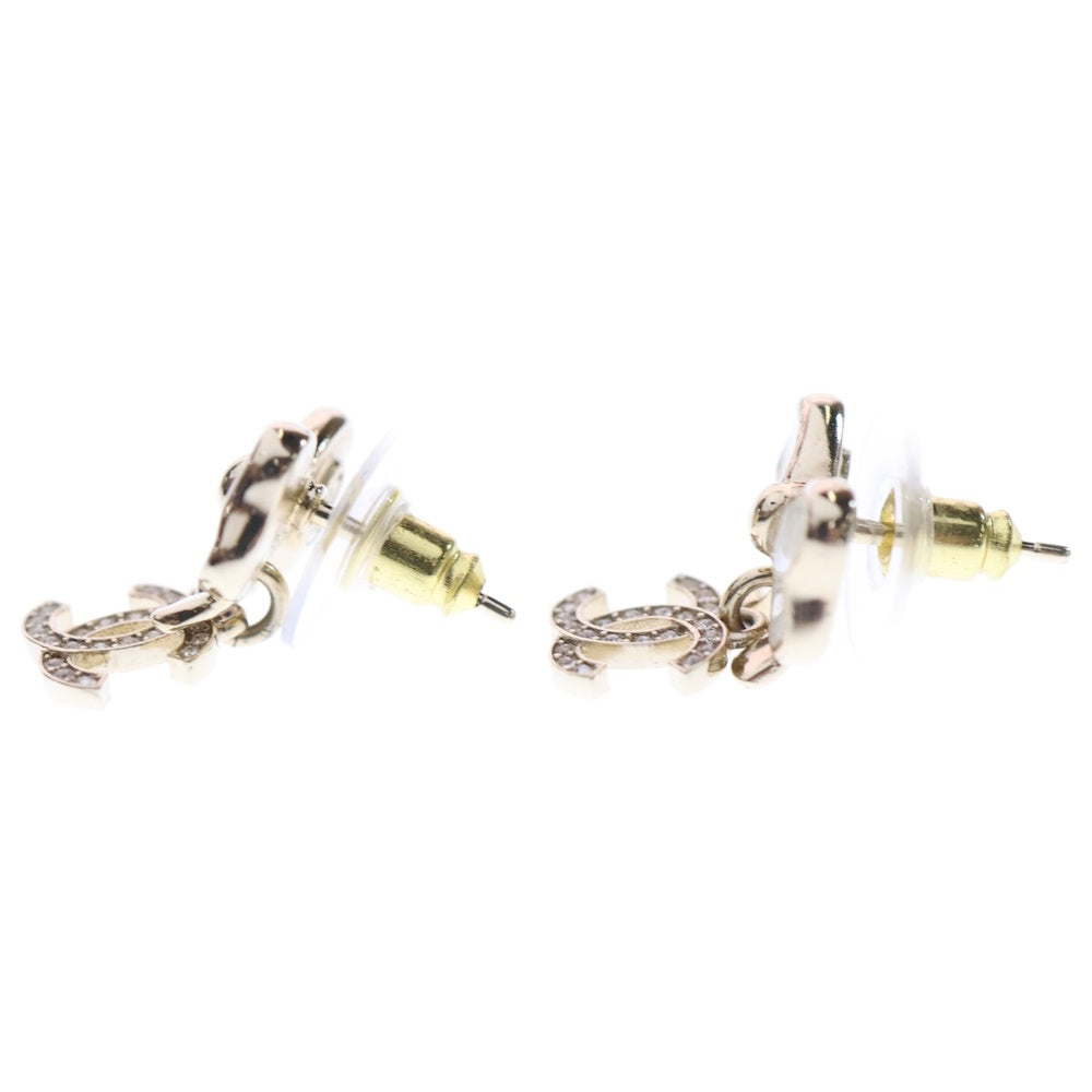 CHANEL(シャネル) ココマーク ラインストーン リボン ピアス ゴールド GP L25P