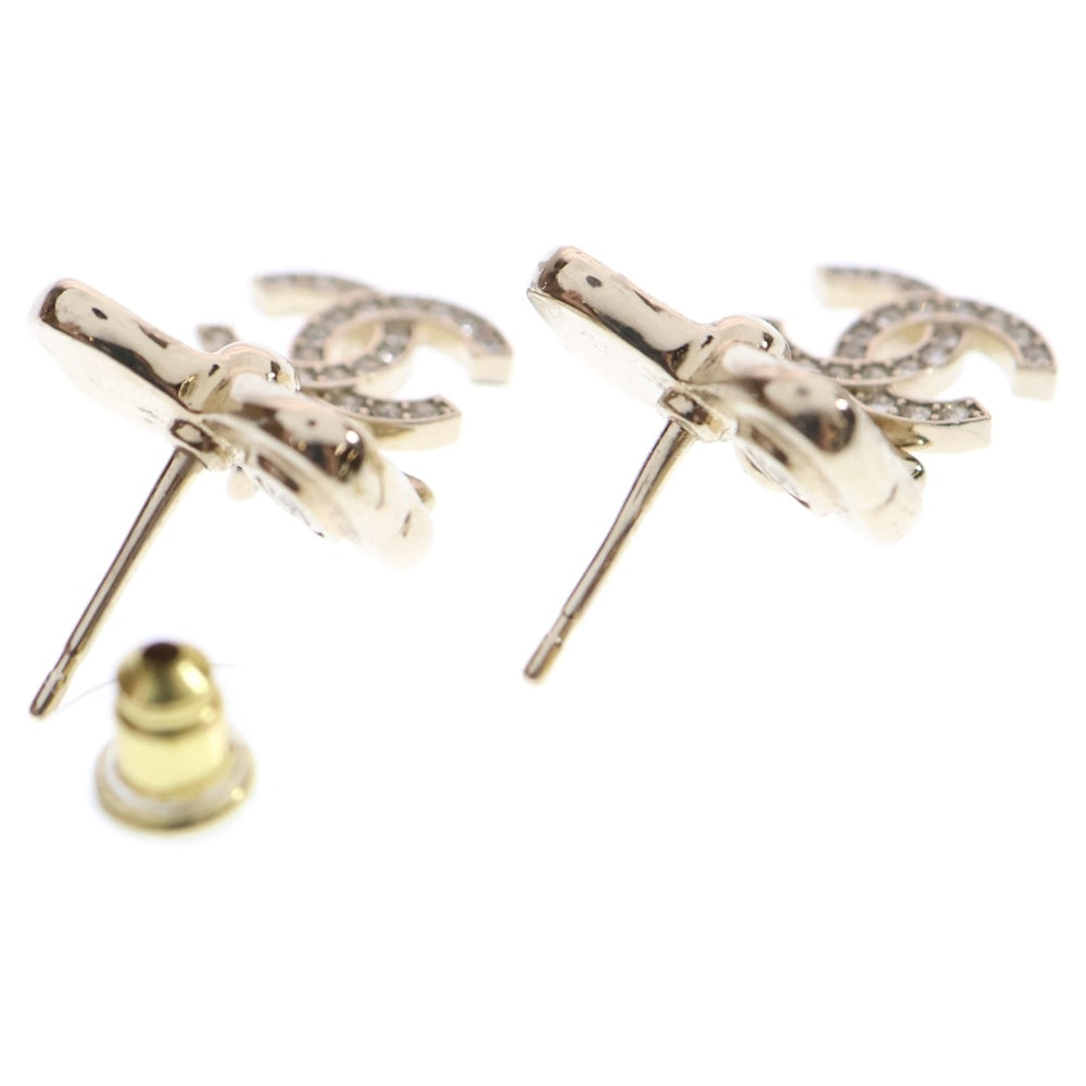 CHANEL(シャネル) ココマーク ラインストーン リボン ピアス ゴールド GP L25P