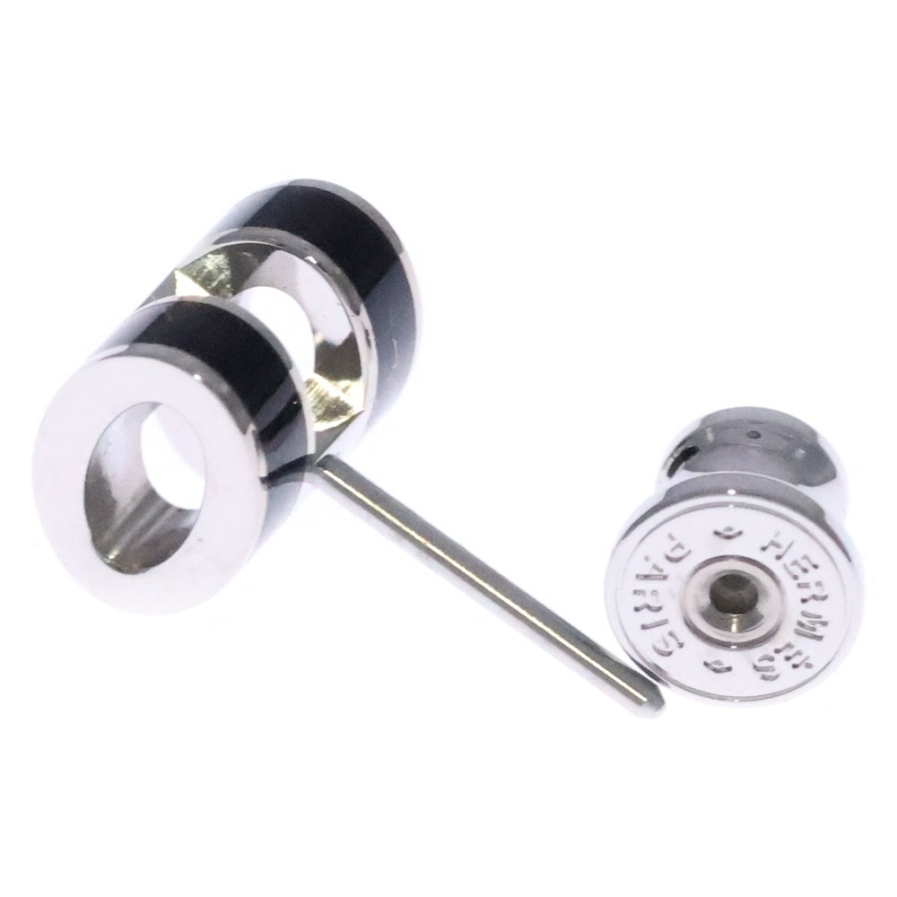 HERMES(エルメス) ポップアッシュ ミニ ピアス ブラック×シルバー