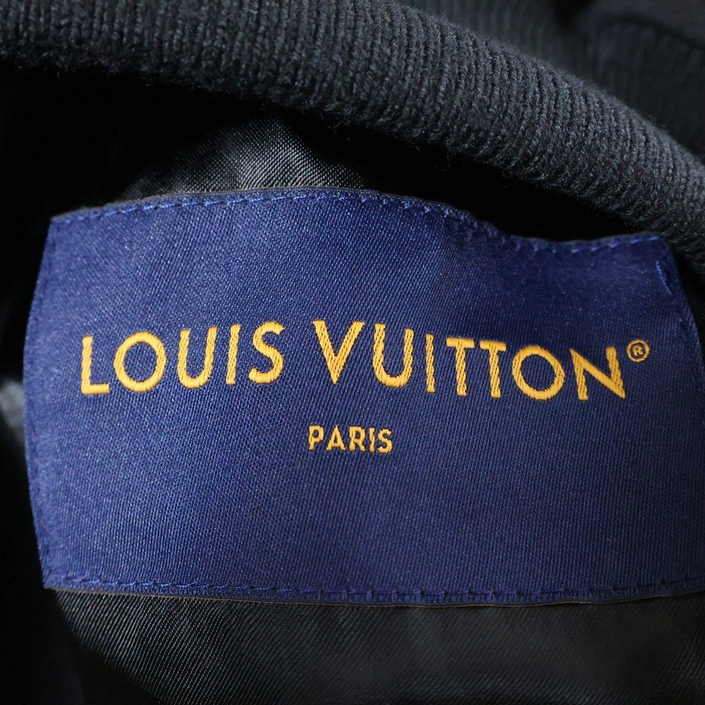 LOUIS VUITTON(ルイヴィトン) 25AW Mixed Leather Varsity Blouson ミックス スエードレザー モノグラムフラワー刺繍 ラインストーンロゴ バーシティー ブルゾン RM252MV SGS HTL01E