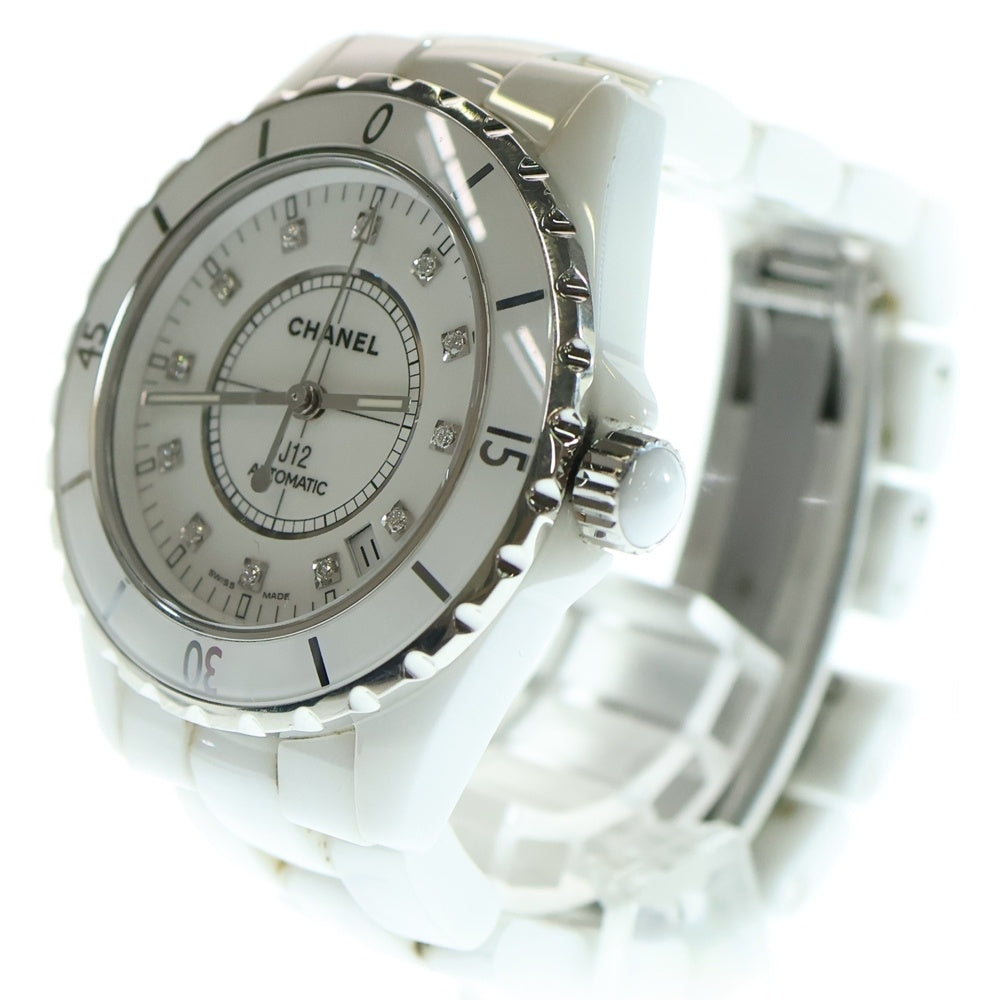 CHANEL(シャネル) J12 白文字盤 12Pダイヤモンド セラミック 自動巻き CE/AT H1629 腕時計