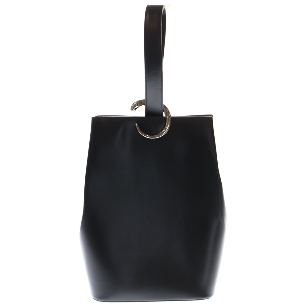 【美品】カルティエ パンテール ショルダーバッグ パンサー レザー 黒 斜め掛け Cartier(カルティエ) パンテール ロゴプレート レザー ワンショルダー