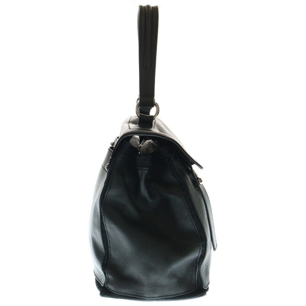 YVES SAINT LAURENT(イヴサンローラン) ミューズトゥ ハンドバッグ ブラック レザー 229680 シルバー金具