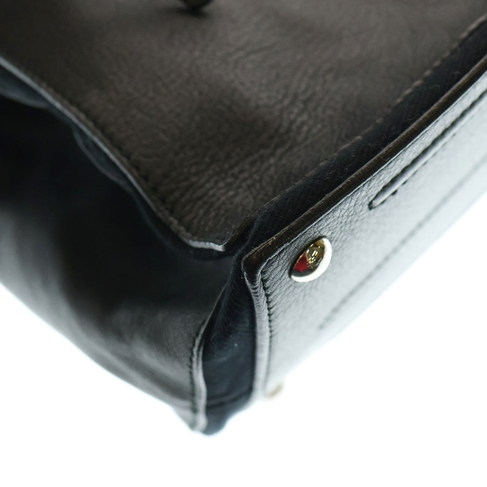 YVES SAINT LAURENT(イヴサンローラン) ミューズトゥ ハンドバッグ ブラック レザー 229680 シルバー金具