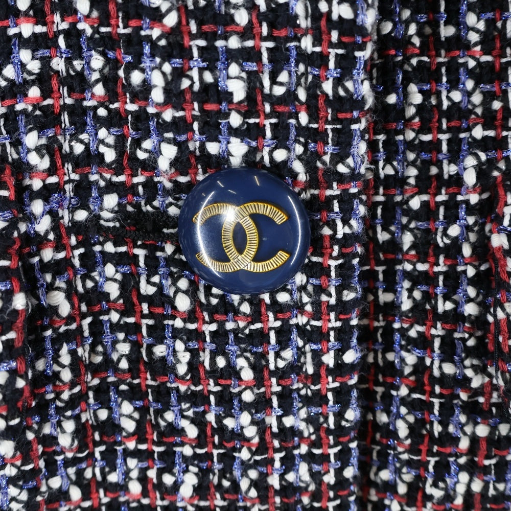 CHANEL(シャネル) ココマーク ココボタン エポレット付ショート丈ツイードジャケット マルチカラー サンプル品 P53398V40046 MIB969