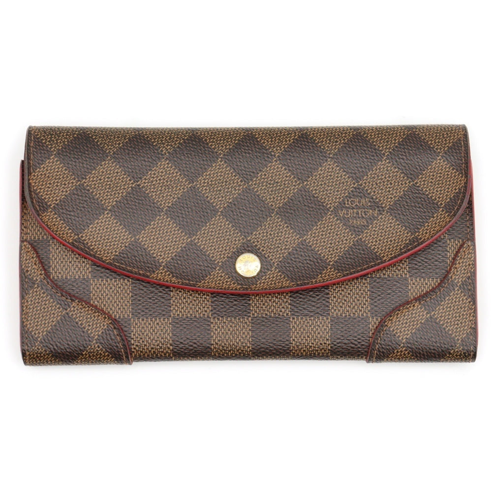 LOUIS VUITTON(ルイヴィトン) ダミエ ポルトフォイユ・カイサ 二つ折り財布 ブラウン PVCレザー ロングウォレット N61221