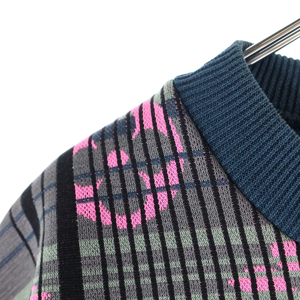 LOUIS VUITTON(ルイヴィトン) Monogram Jacquard Crewneck モノグラムジャガードスウェット 長袖トレーナー グリーン/ピンク HKY75WZRW