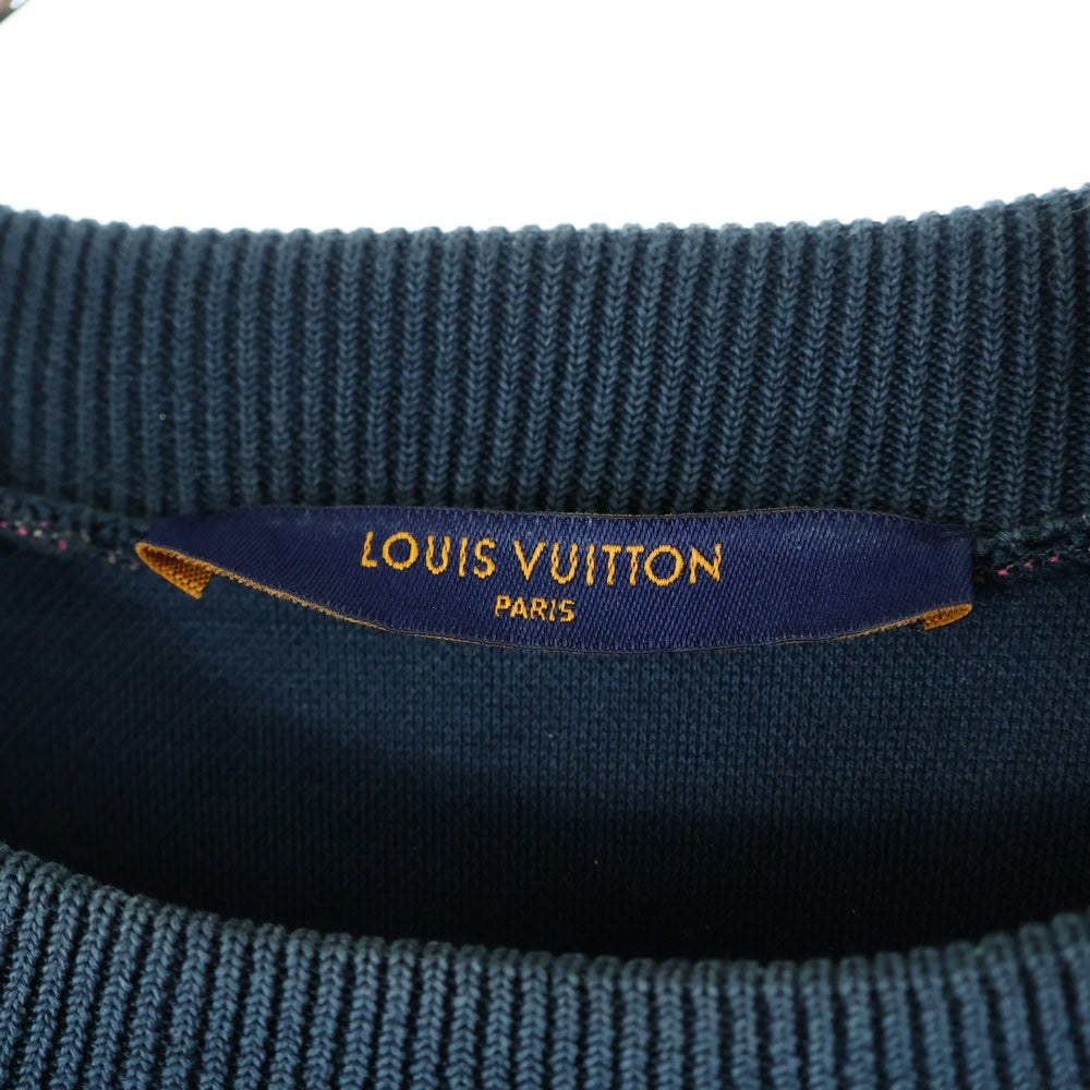LOUIS VUITTON(ルイヴィトン) Monogram Jacquard Crewneck モノグラムジャガードスウェット 長袖トレーナー グリーン/ピンク HKY75WZRW