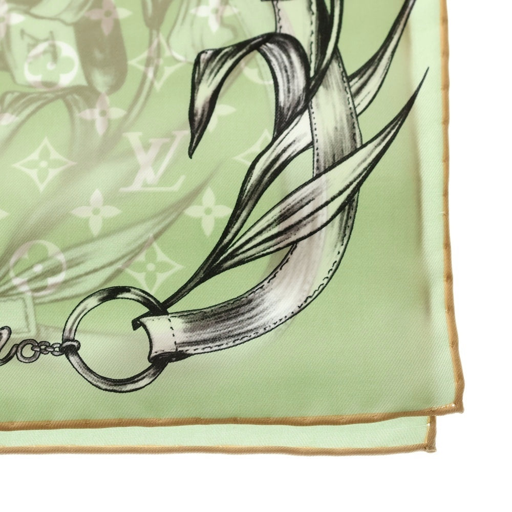 LOUIS VUITTON(ルイヴィトン) カレ90・ブルーミング モノグラム スカーフ ライトグリーン M96872