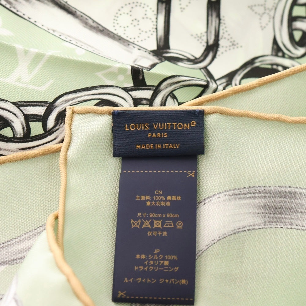 LOUIS VUITTON(ルイヴィトン) カレ90・ブルーミング モノグラム スカーフ ライトグリーン M96872
