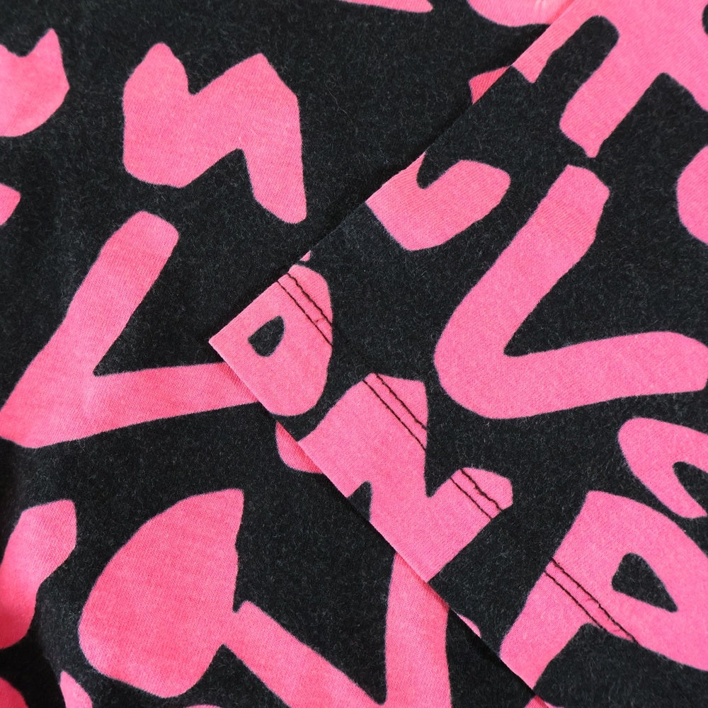LOUIS VUITTON(ルイヴィトン) 09SS グラフティ Vネックロゴプリント半袖Tシャツ カットソー ブラック/ピンク RW091T WOTS09JES