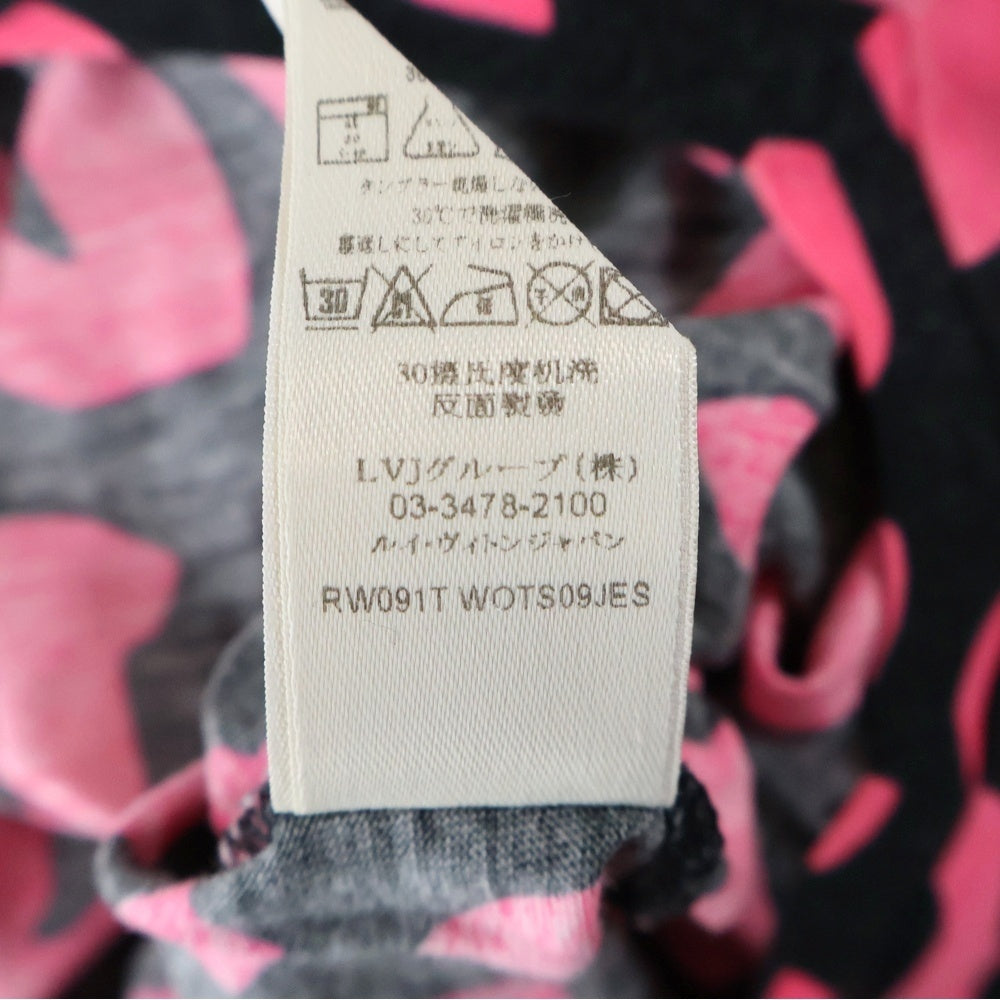 LOUIS VUITTON(ルイヴィトン) 09SS グラフティ Vネックロゴプリント半袖Tシャツ カットソー ブラック/ピンク RW091T WOTS09JES