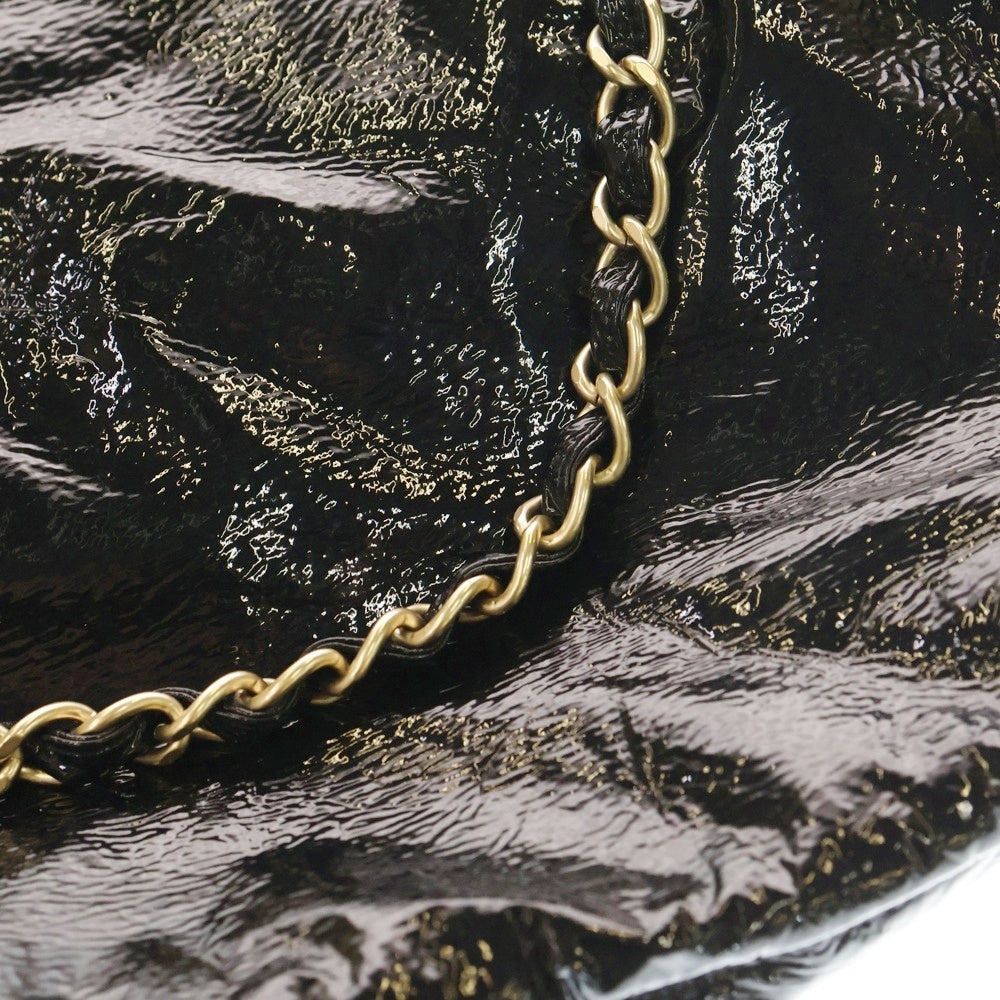 CHANEL(シャネル) チェーンショルダーバッグ ブラック パテントレザー ゴールド金具