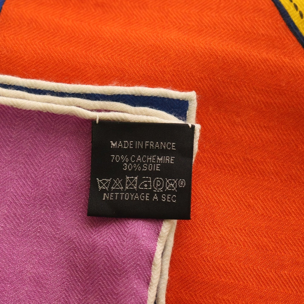 HERMES(エルメス) カレ140 カレジュアン BRIDES DE GALA シルク×カシミヤ マルチカラー 大判スカーフ