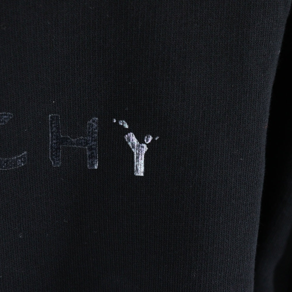 GIVENCHY(ジバンシィ) クラックロゴ プリント プルオーバー スウェットパーカー フーディー ブラック BMJ04C30AF