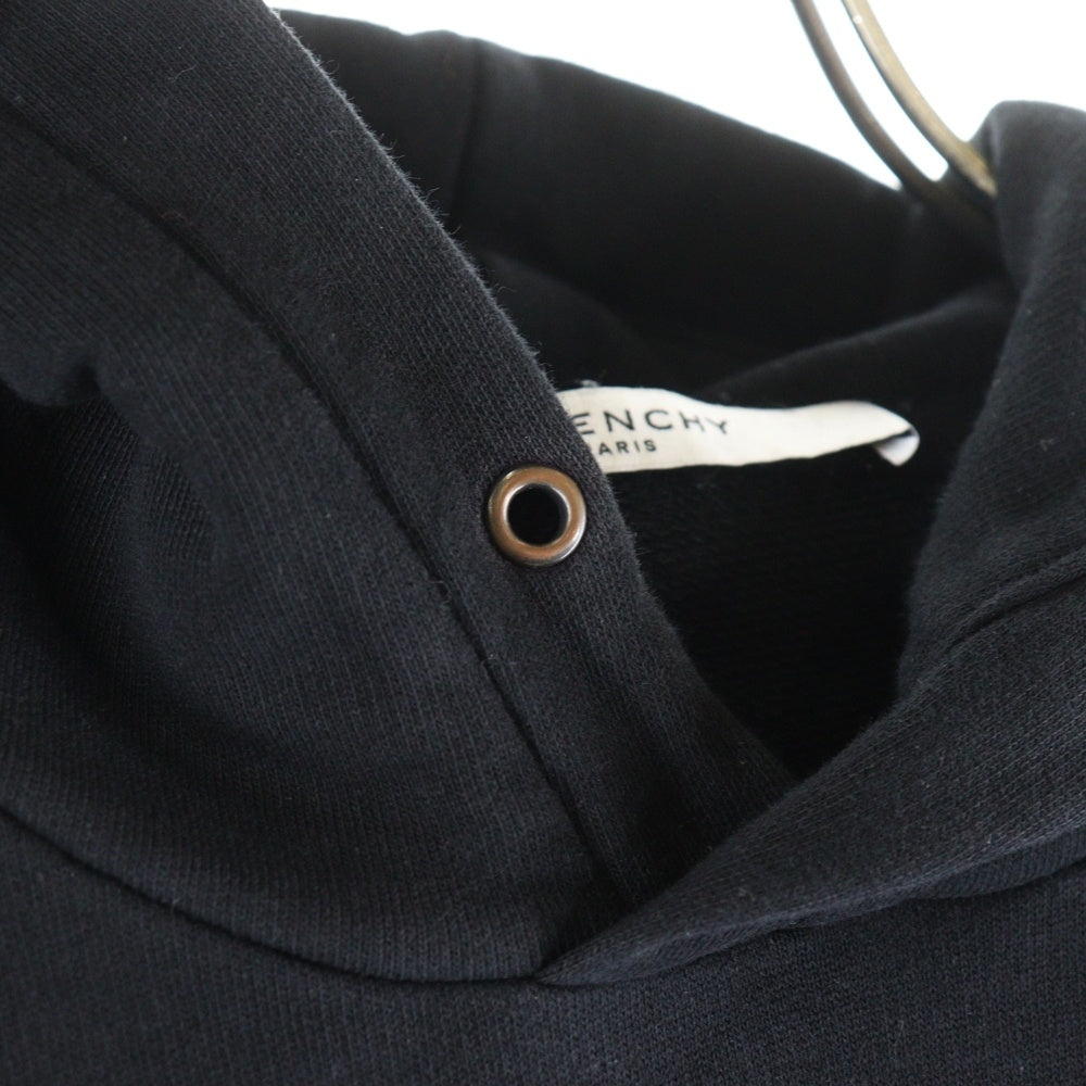 GIVENCHY(ジバンシィ) クラックロゴ プリント プルオーバー スウェットパーカー フーディー ブラック BMJ04C30AF