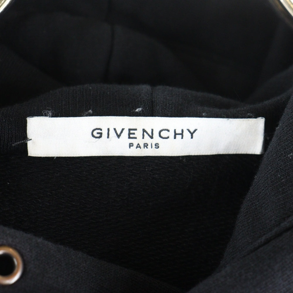 GIVENCHY(ジバンシィ) クラックロゴ プリント プルオーバー スウェットパーカー フーディー ブラック BMJ04C30AF
