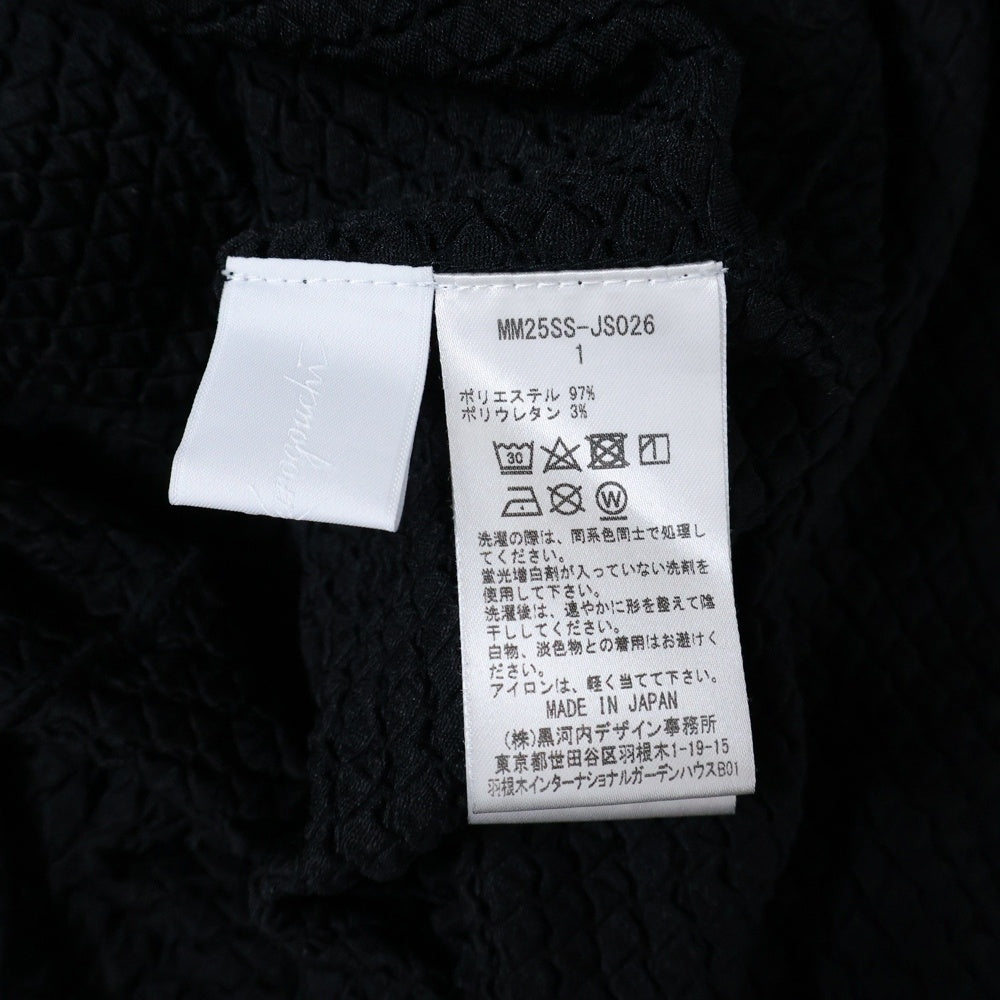 Mame Kurogouchi(マメ クロゴウチ) 25SS Shirring Jersey Jacquard Sleeveless Dress ノースリーブワンピースドレス ブラック MM25SS-JS026