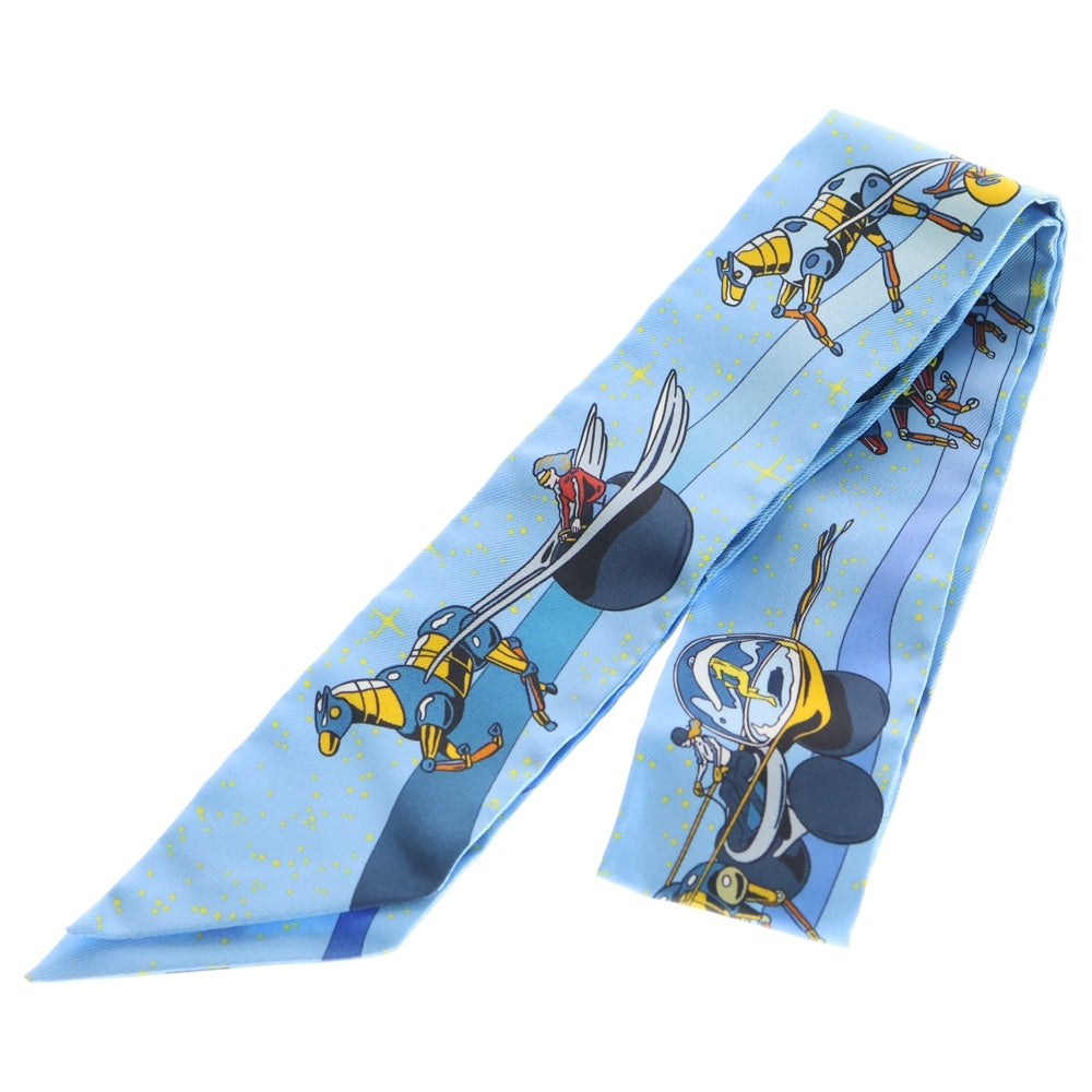 HERMES(エルメス) ツイリー スペースダービー シルクスカーフ ライトブルー
