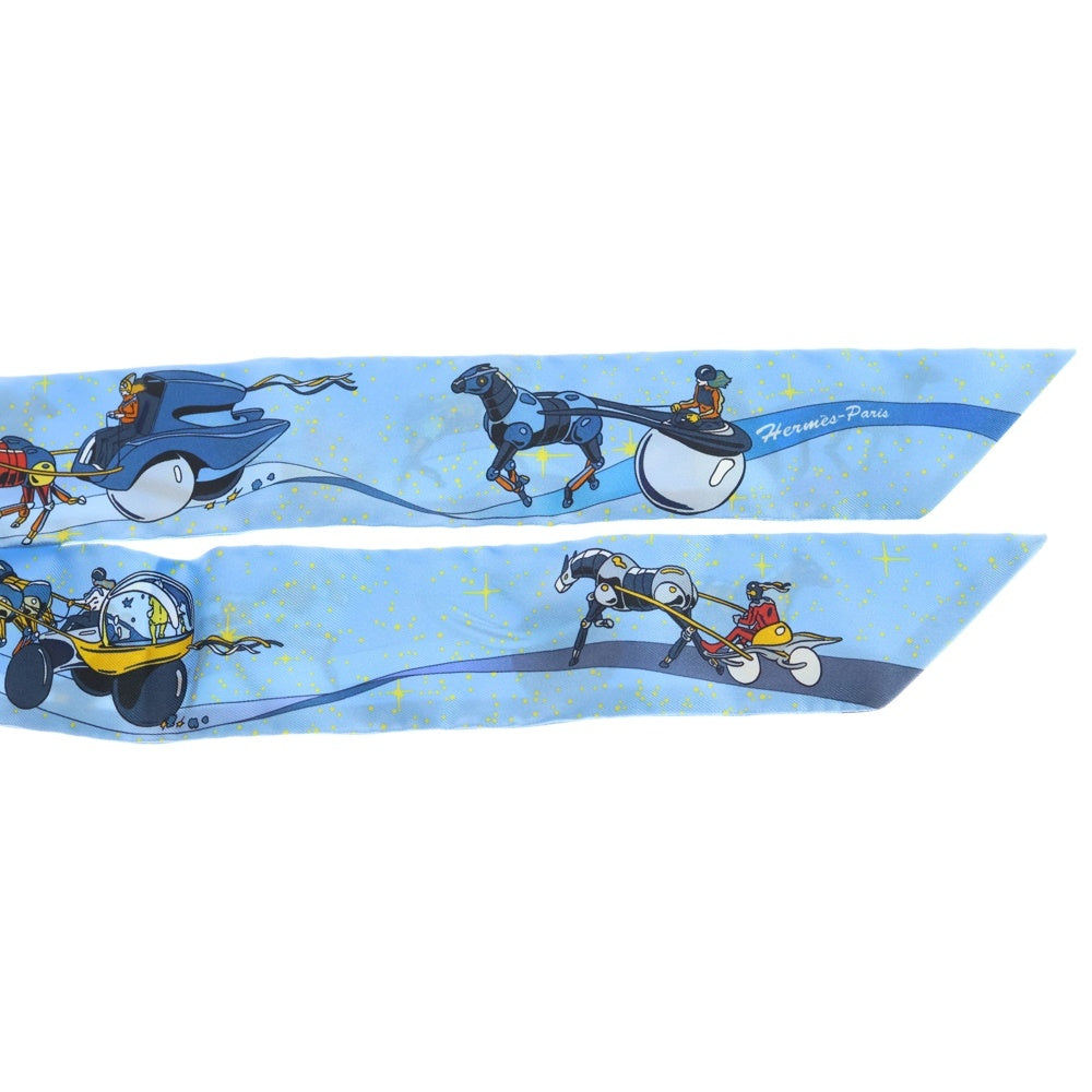 HERMES(エルメス) ツイリー スペースダービー シルクスカーフ ライトブルー